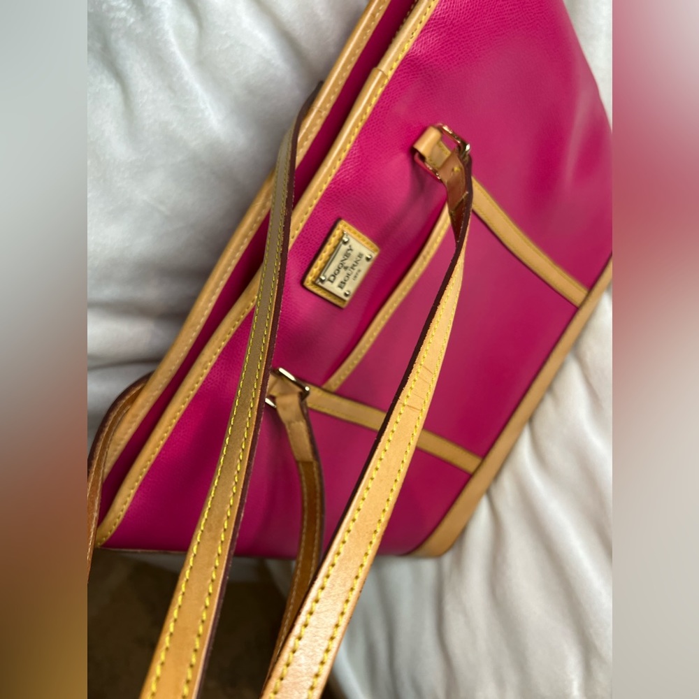 Dooney & Bourke Fuchsia Cynthia Leather Tote - Picture 12 of 17